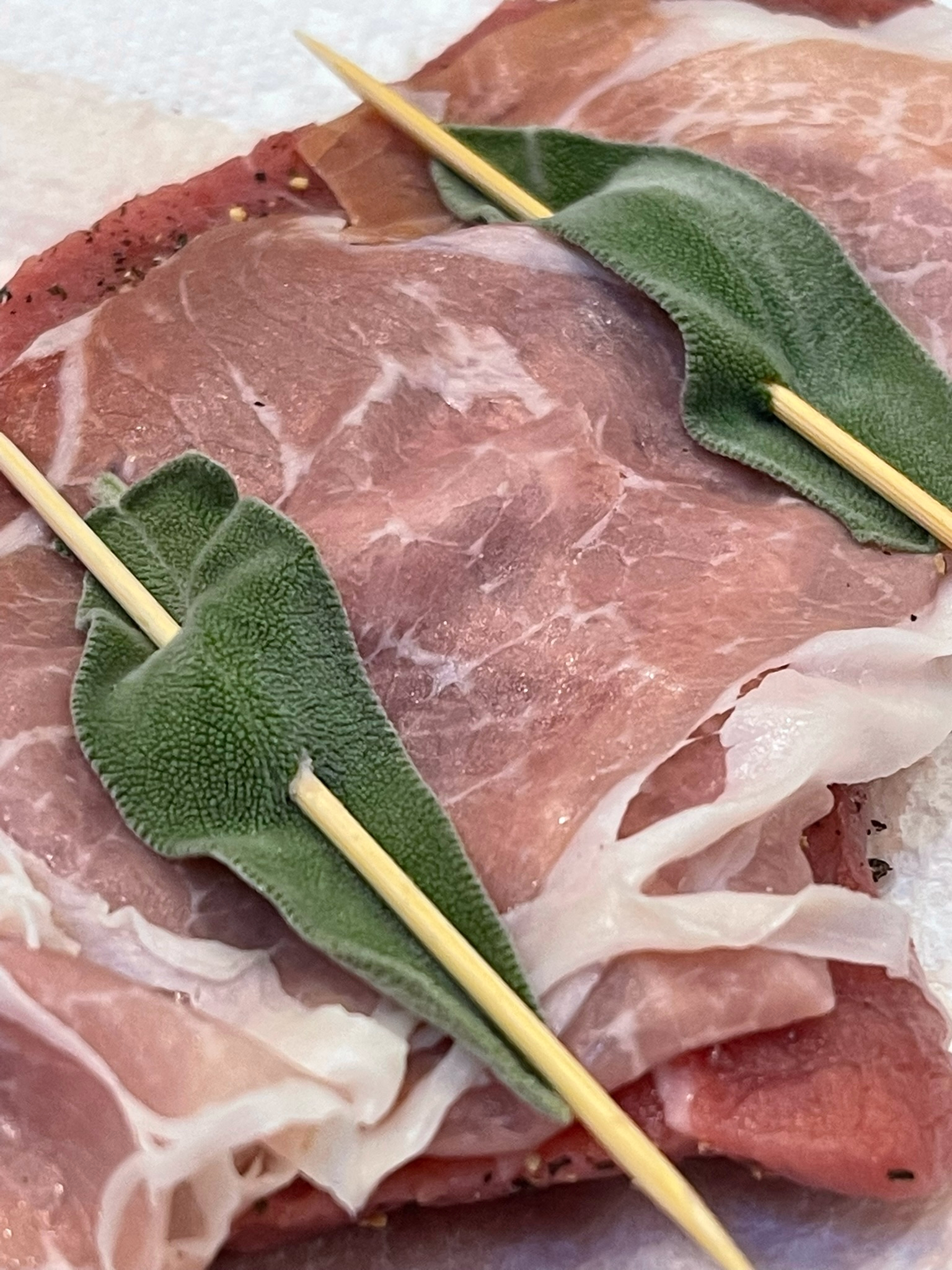 Prepped Veal Saltimbocca Raw Veal Saltimbocca