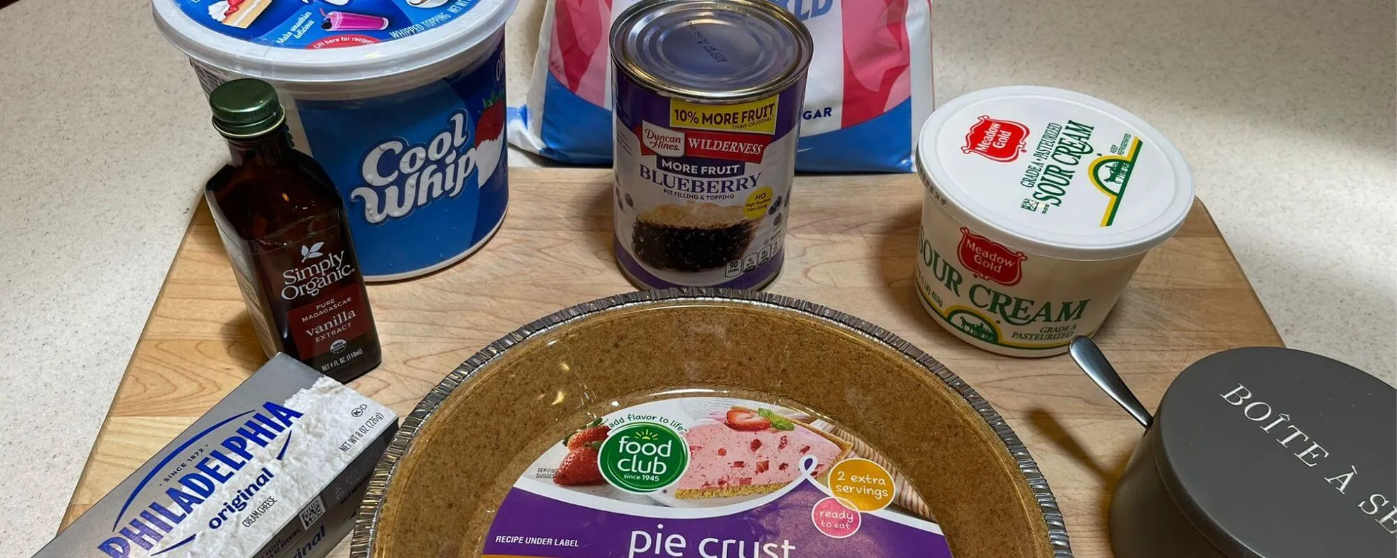 Sour Cream Blueberry Pie ingredients Ingredients for Sour Cream Blueberry Pie