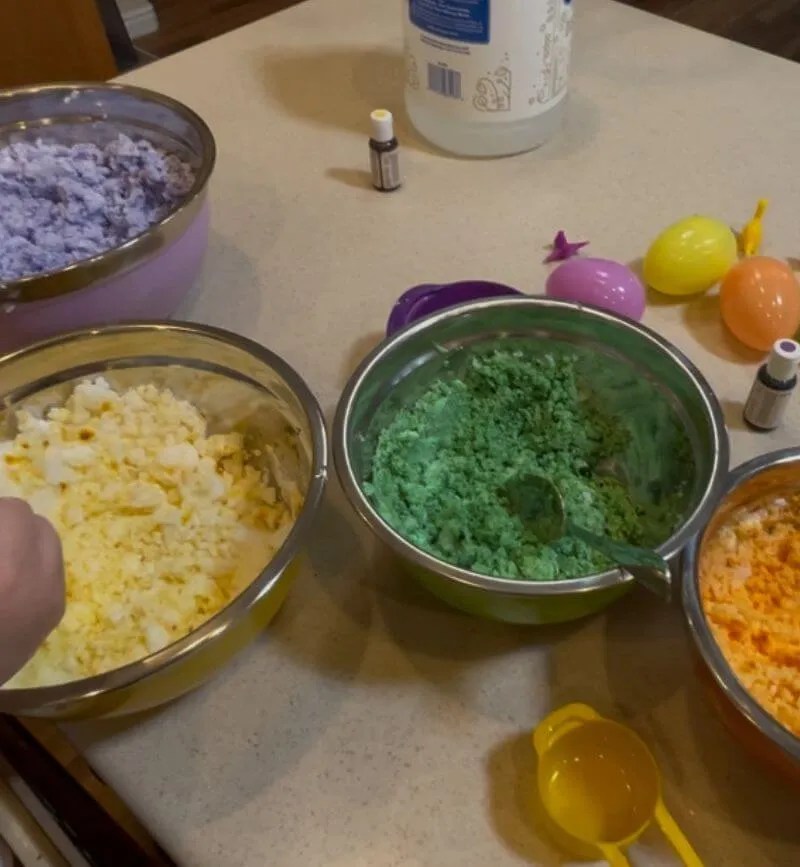 Dyed Baking Soda Dye the baking soda first