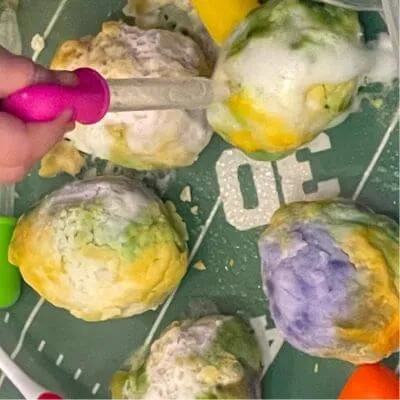 Dropping Vinegar on Baking Soda Dinosaur Eggs Dropping Vinegar on Baking Soda Eggs